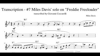Transcription - #7 Miles Davis' solo on "Freddie Freeloader"