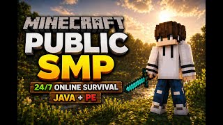 PUBLIC SMP SERVER MINECRAFT PE 1.21 24/7 ONLINE LIVE 🔴