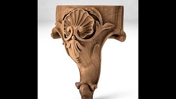 Modellazione 3D gamba intaglio con dettagli - 3D modeling wood carving with details