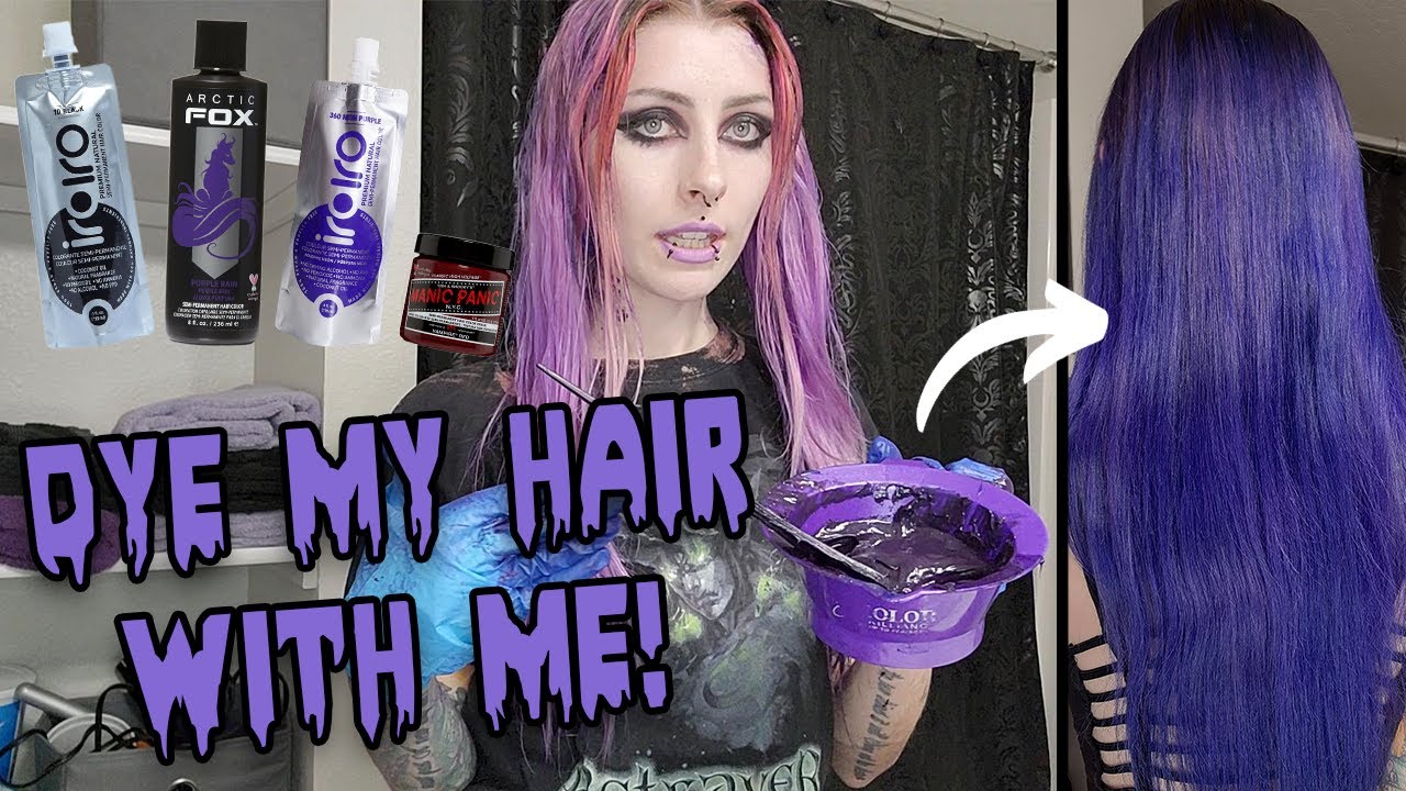 Dying My Faded Hair a Blue Purple Color | IroIro Black Mixed With Arctic Fox Purple Rain and More!