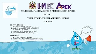 WSU101 GROUP 2: Solutions to improve water efficiency