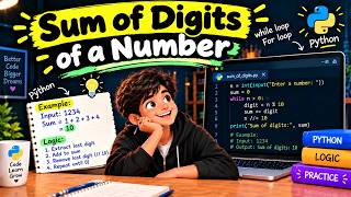 Sum of Digits in a Number Using Python | Python Programming for Beginners