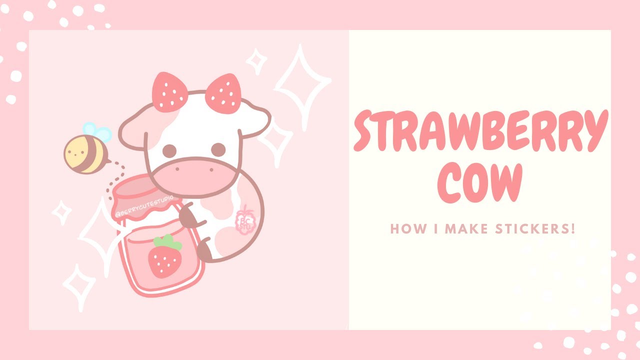 How to Draw Cute Strawberry Cow! 🐮 