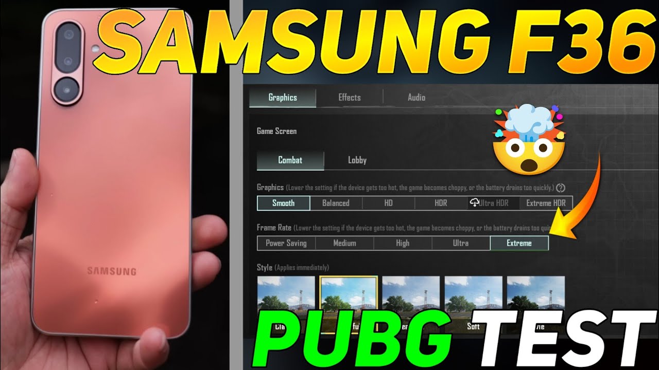 Samsung F36 Pubg Test | Samsung F36 Bgmi Test | Exynos 1380 Processor ☠️☠️