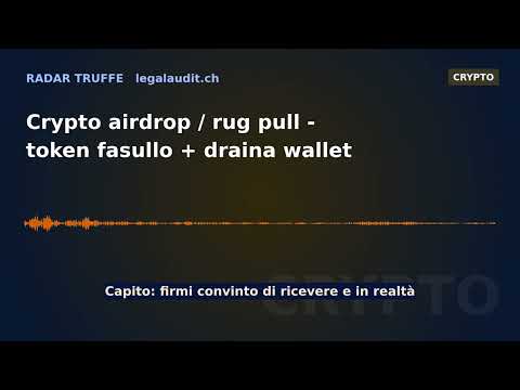 Crypto airdrop / rug pull — token fasullo + draina wallet
