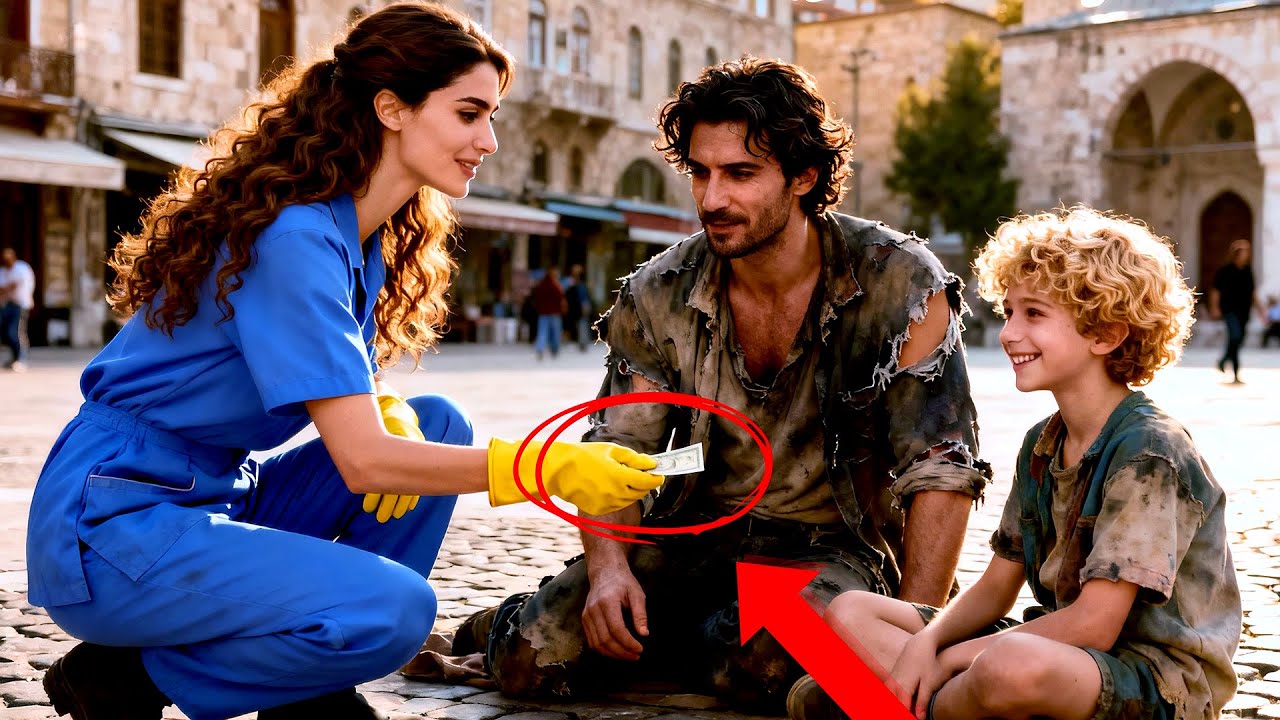 MİLYONER VE OĞLU YOKSULLUK NUMARASI YAPIYOR TEMİZLİKÇİ KADIN İKİSİNİ ŞAŞIRTIYOR!