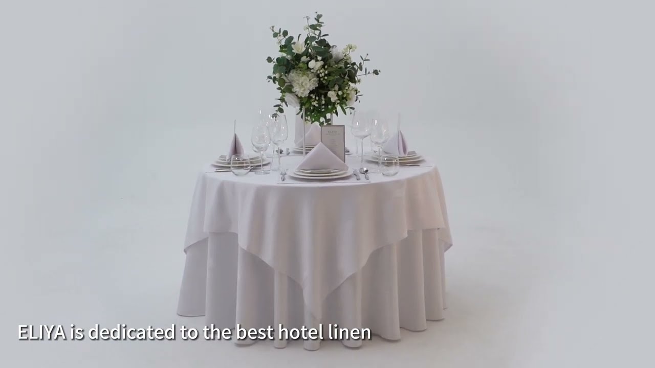 ELIYA's Classic Pure Color Hotel Tablecloth Series with Ocean Fish Jacquard