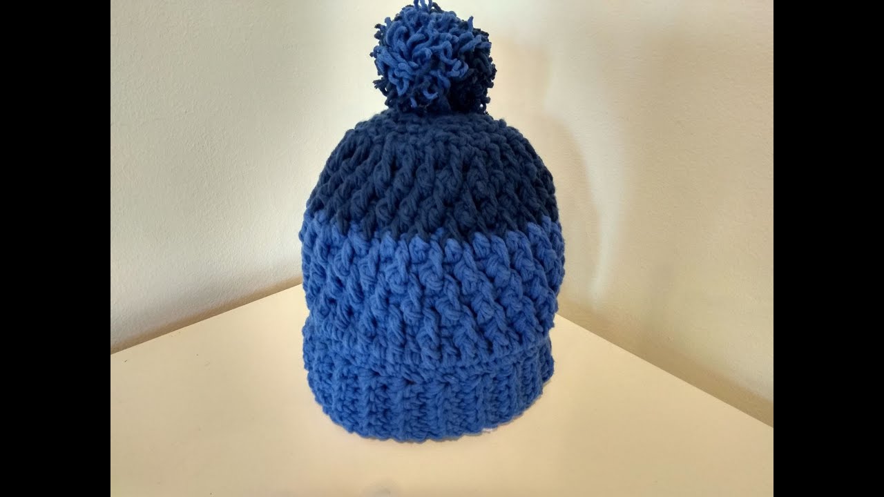 Szydełkowa czapka ze ściągaczem