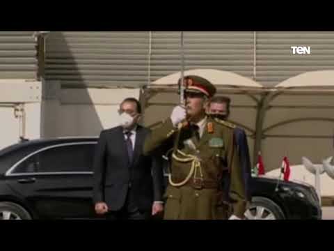 استقبال رسمي لرئيس الوزراء والوفد الوزاري المرافق له في مقر الحكومة الليبية عقب وصولهم إلى طرابلس