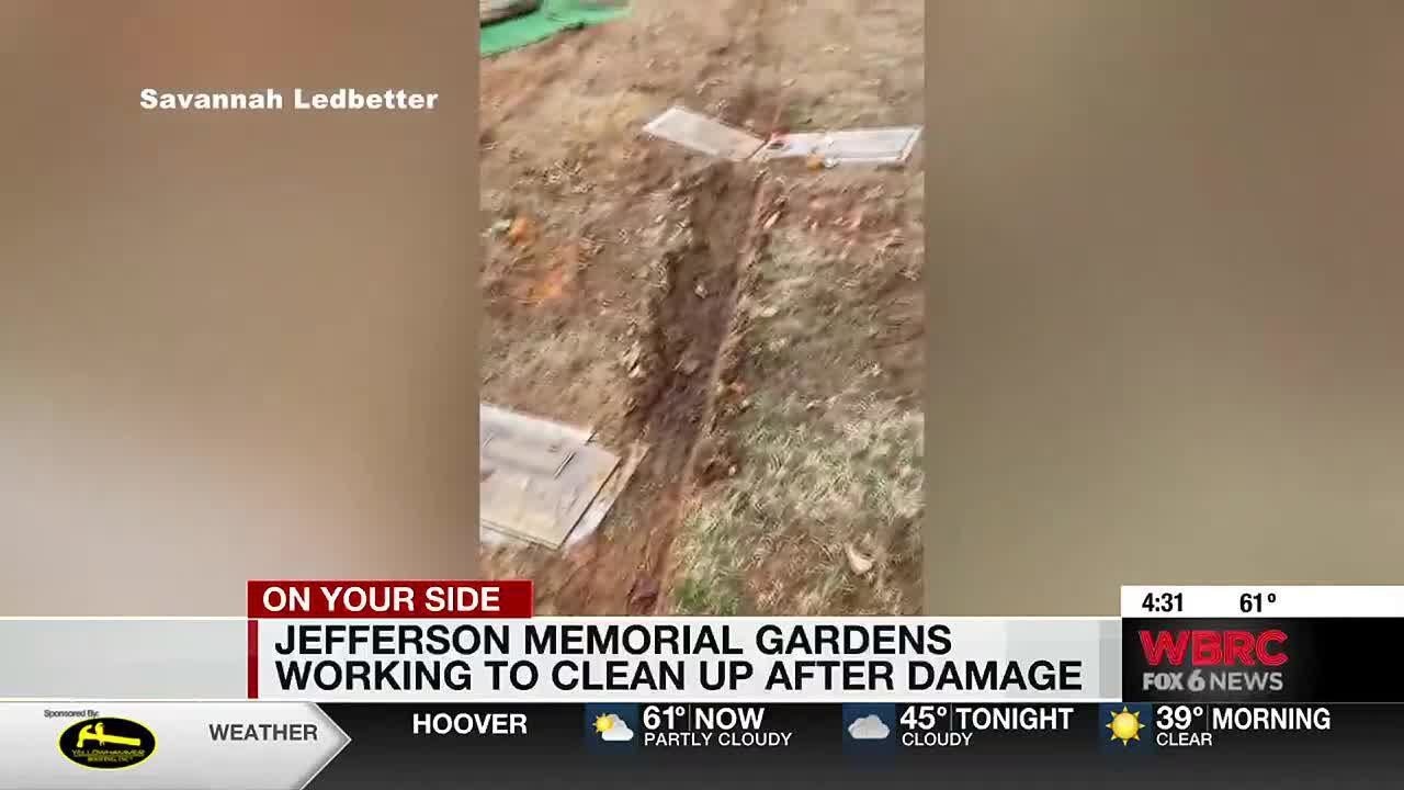 Jefferson Memorial Gardens working to clean up after damage - YouTube