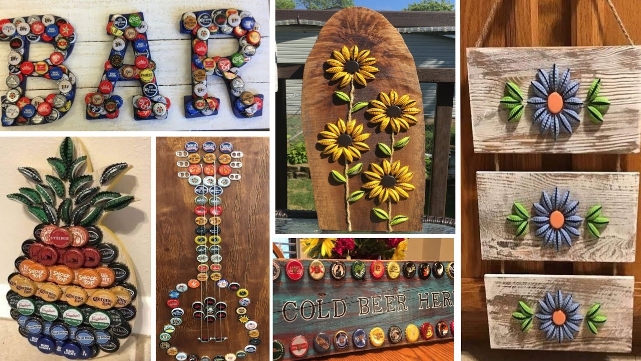 TAMPINHAS DE GARRAFA - Artesanatos Incríveis usando tampinhas de METAL|  Decore sua casa