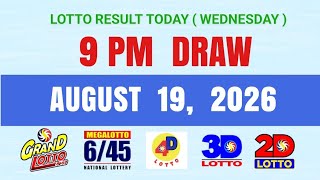 Lotto Results Today 9pm Draw August 19 2026 PCSO
