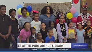 12News Daybreak anchor reads to kids during Tia s Tales at Port Arthur Public Li