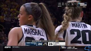 Last two minutes in first half of West Virginia vs Iowa