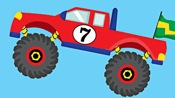 Monster Trucks Teaching Numbers 1 to 10 - Number Counting for Kids