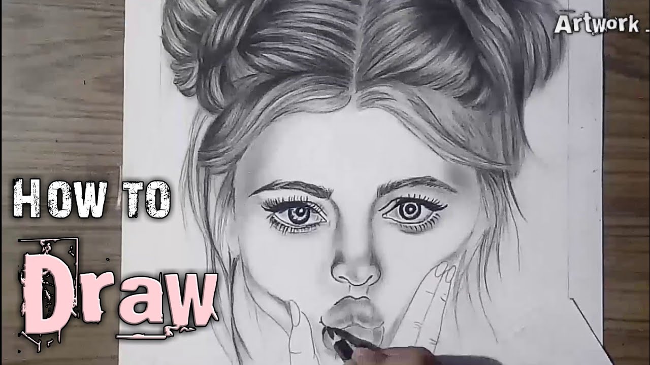 How to Draw A Girl with Charcoal Pencils || Artwork Jhapa