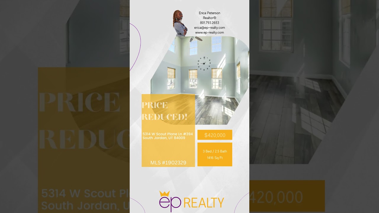 Price Reduction!🏡☎️📢Townhouse for sale in Daybreak UTAH 