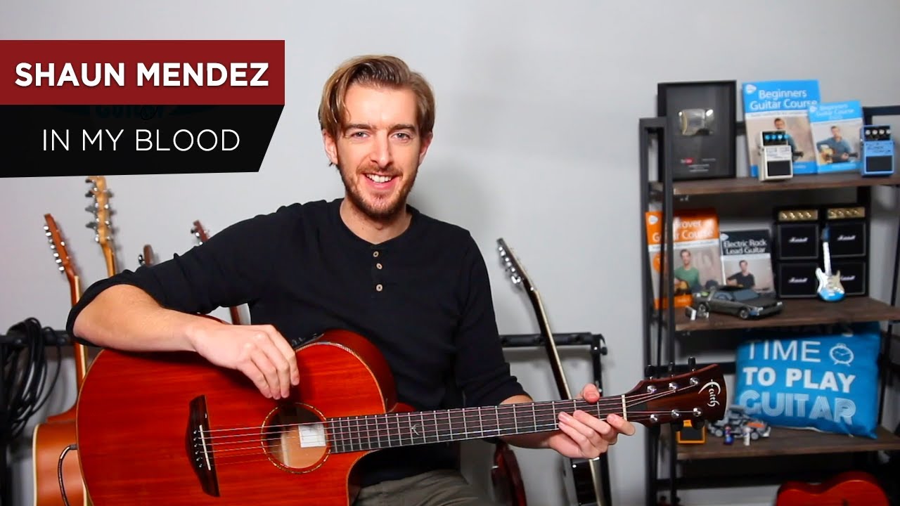 Shawn Mendes - IN MY BLOOD Guitar Lesson Tutorial - Easy NO CAPO