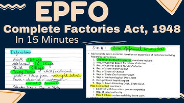 Factories Act, 1948 | Bare Act + PYQs | EPFO Labour Law