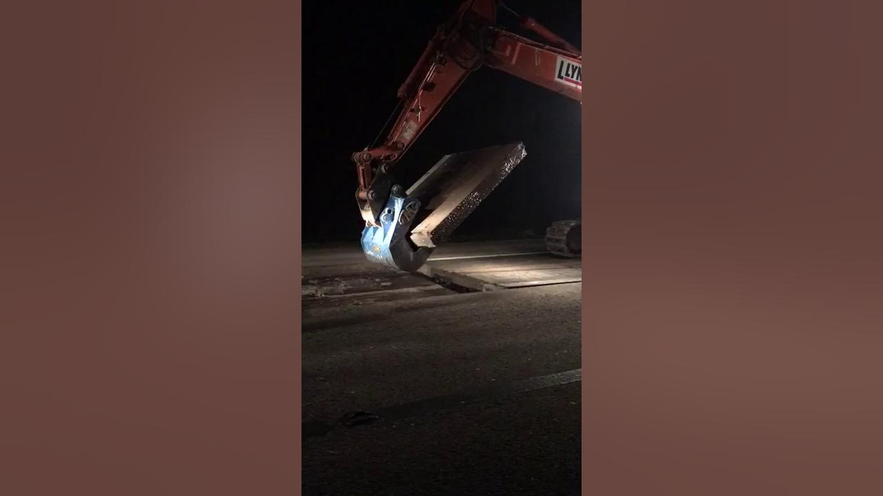 Excavator Concrete Slab Bucket Slab Removal YouTube