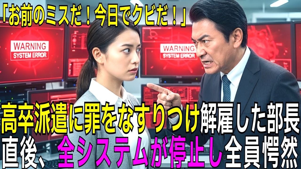 高卒派遣に罪をなすりつけ解雇した傲慢な部長 → 相手は IQ 200の天才、直後にシステム全面停止