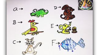 How to Draw Animal with Letters|Turning Letters into Funny Animals| Learn  the Alphabets - YouTube