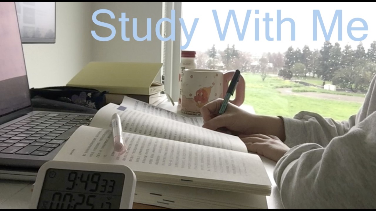 Study With Me | 1 Hour Countdown Timer and Fireplace White Noise | 1 hour study with me