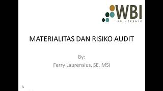 Materialitas dan Risiko audit