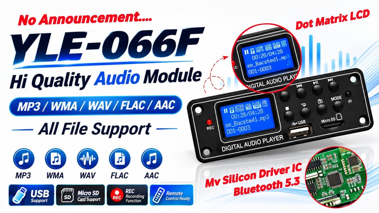 YLE-066F Hi Quality Audio Module | FLAC/WMA/WAV/ACC/MP3 | You Like Electronic™