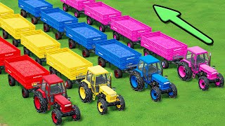 Work With Fruit TRAIN! CASE 4x4 TRACTORS and MULTI TRAILER & CANOLA TRANSPORT! Farming Simulator 22 screenshot 5