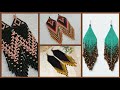 Nativ american style beadwork earrings and nigerian bead work earrings seed bead earrings