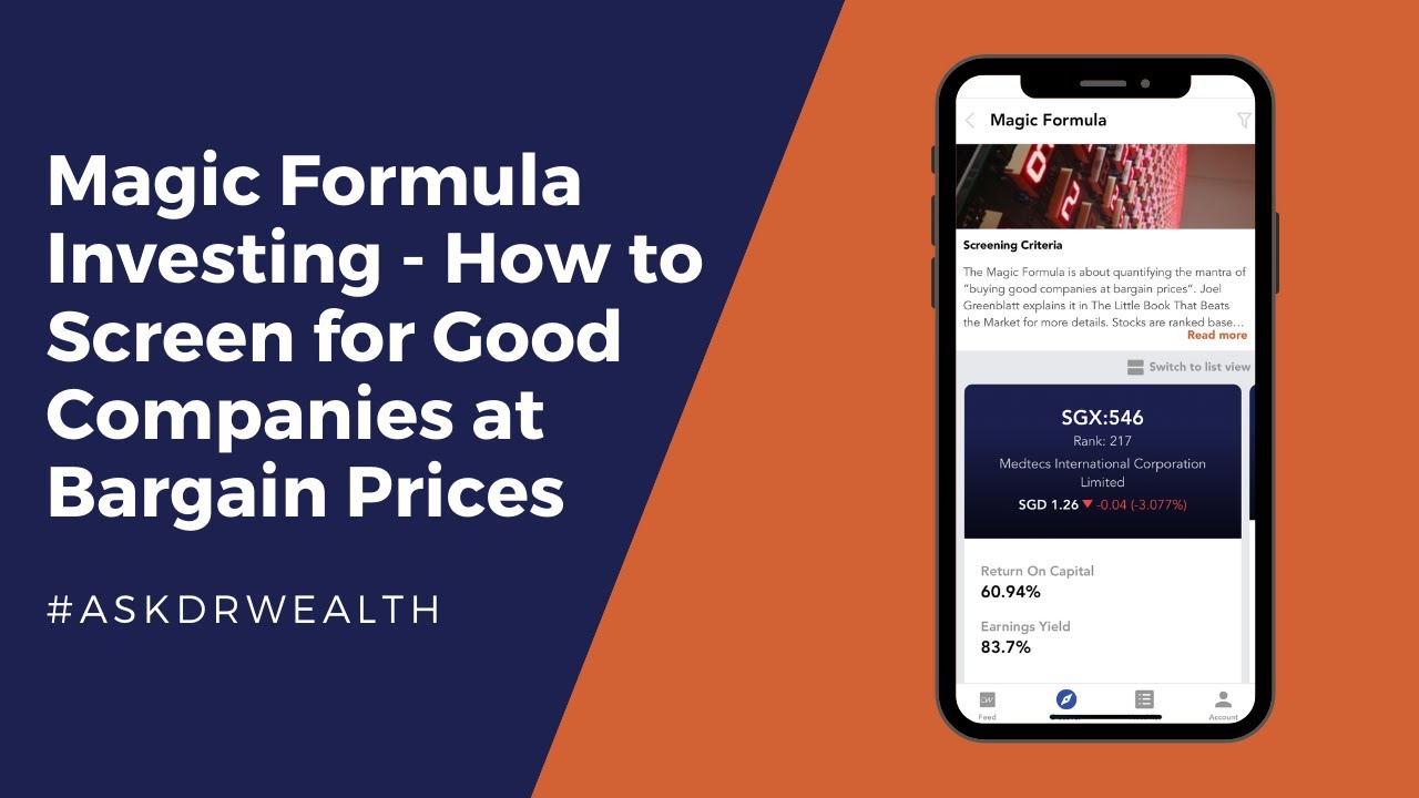 Magic Formula Investing How To Screen For Good Companies At Bargain Prices Youtube Magic Formula Investing How To Screen For Good Companies At Bargain Prices Youtube