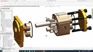 HYDRAULIC PUMP PROJECT ANIMATION AND ROTATION IN SOLIDWORKS