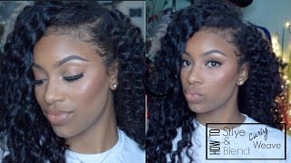 How To: Blending Natural Hair With Curly Weave (Brazilian Deep Wave Curly)