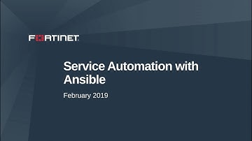 Service Automation with Ansible in FortiGate
