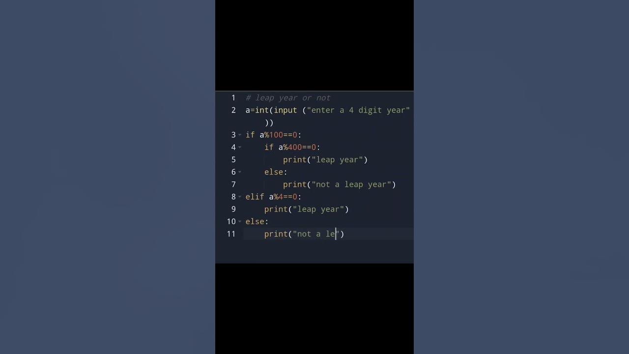 python program to check that the year is leap year or not#phython # ...