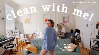 organize and clean my studio apartment with me! *very simple cleaning motivation*