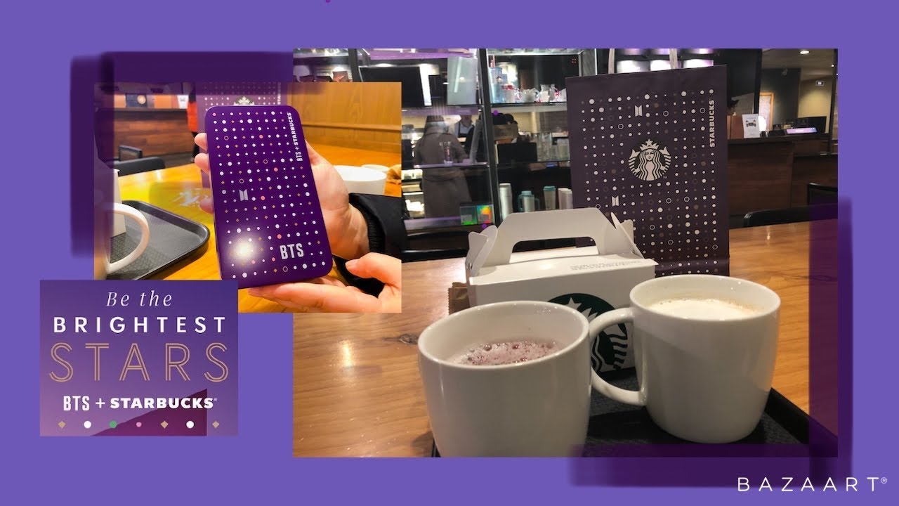BTS + STARBUCKS Purple Tassel Keychain Unboxing, Campaign Deserts