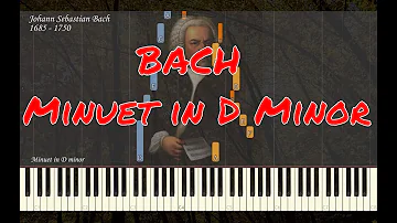 JS Bach - Minuet in D Minor | Piano Synthesia Tutorial | Library of Music