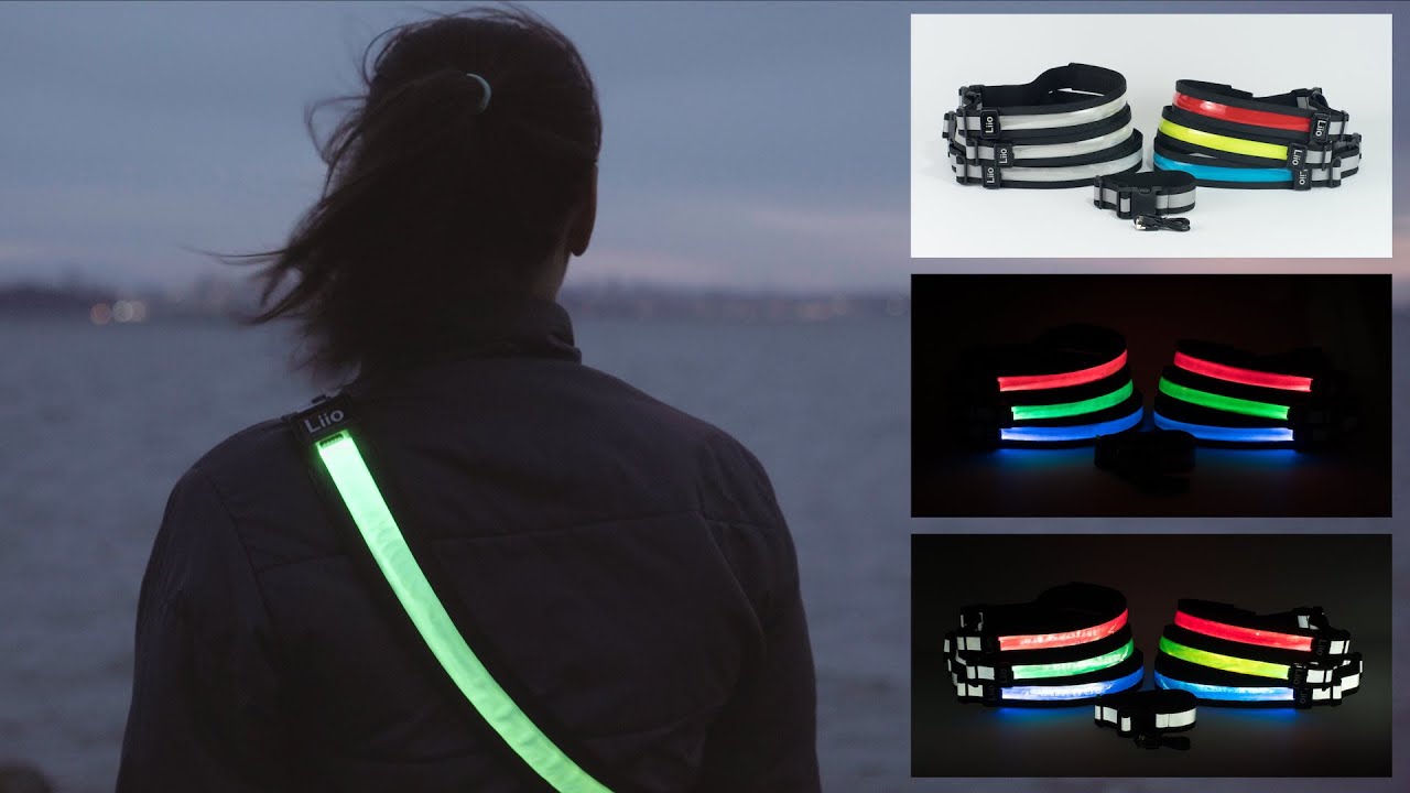Liio modular illuminated reflective LED light belts / bands, USB ...