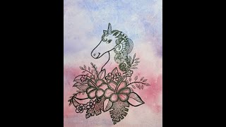 Unicorn Painting With Doodle Art