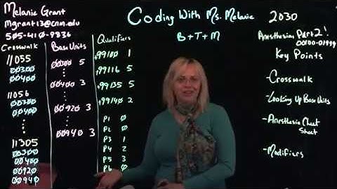 Questions in CPT: Coding Anesthesia (part 2) Coding With Ms. Melanie in 2019
