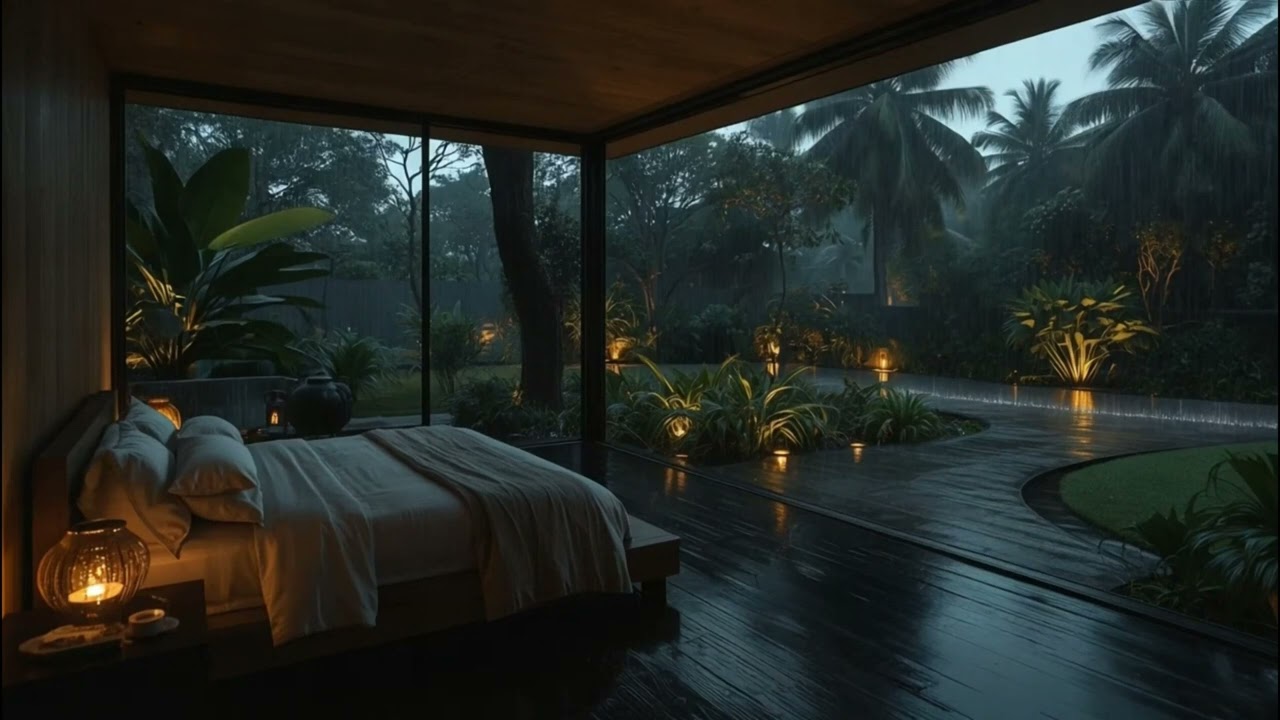 Relaxing Rain in a Cozy Forest Cabin | Sleep, Study & Calm