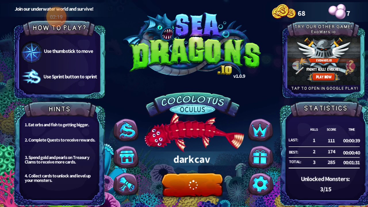 Sea Dragons.io YouTube