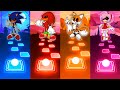 Sonic exe vs knuckles exe vs tails exe vs amy exe  tiles hop edm rush