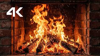 Exposed Brick Loft Fireplace 4K 🔥 Steady Crackling Fire for Sleep, Focus  | 3 Hours No Ads