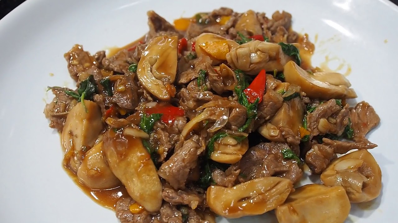 ผัดกะเพราเนื้อเห็ดฟาง ศุภชัย เสมอมิตร โหน่งโชว์ l เข้าครัวกับคุณโหน่ง