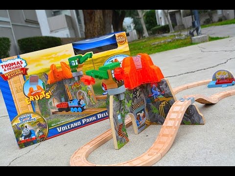 Thomas And Friends VOLCANO PARK DELUXE SET 2015 Wooden Railway Toy Train Review By Mattel