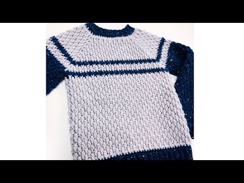 Crochet sweater for 5 year olds, Alpine Stitch, Crochet for Baby, LEFT HAND VERSION