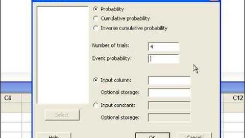07 Computing Binomial Probabilities in Minitab